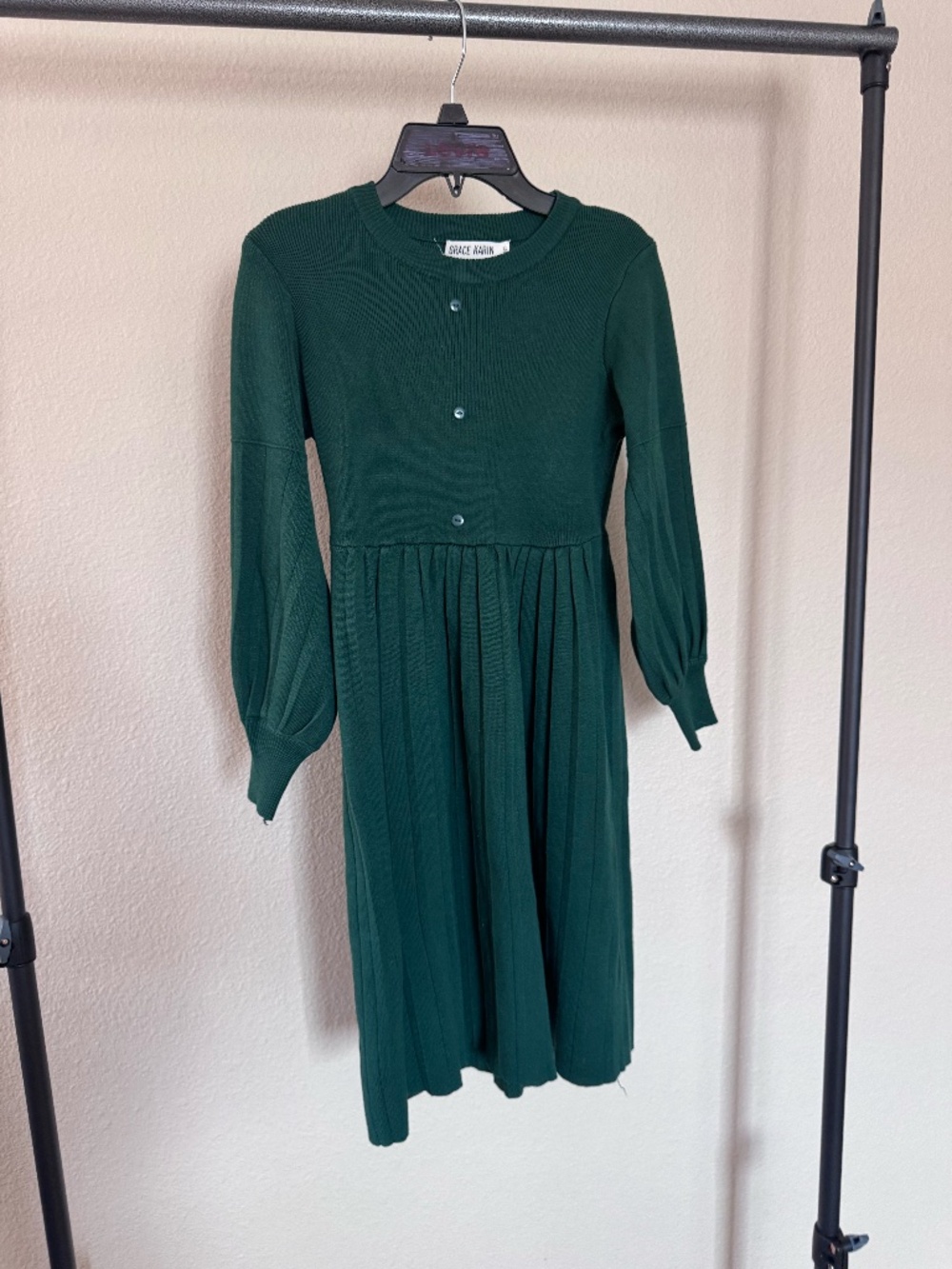 GRACE KARIN Girls Long Sleeve Pleated Sweater Dress
